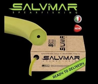 義大利 SALVIMAR S600 全乳膠高爆發款橡皮 17mm 芥末綠