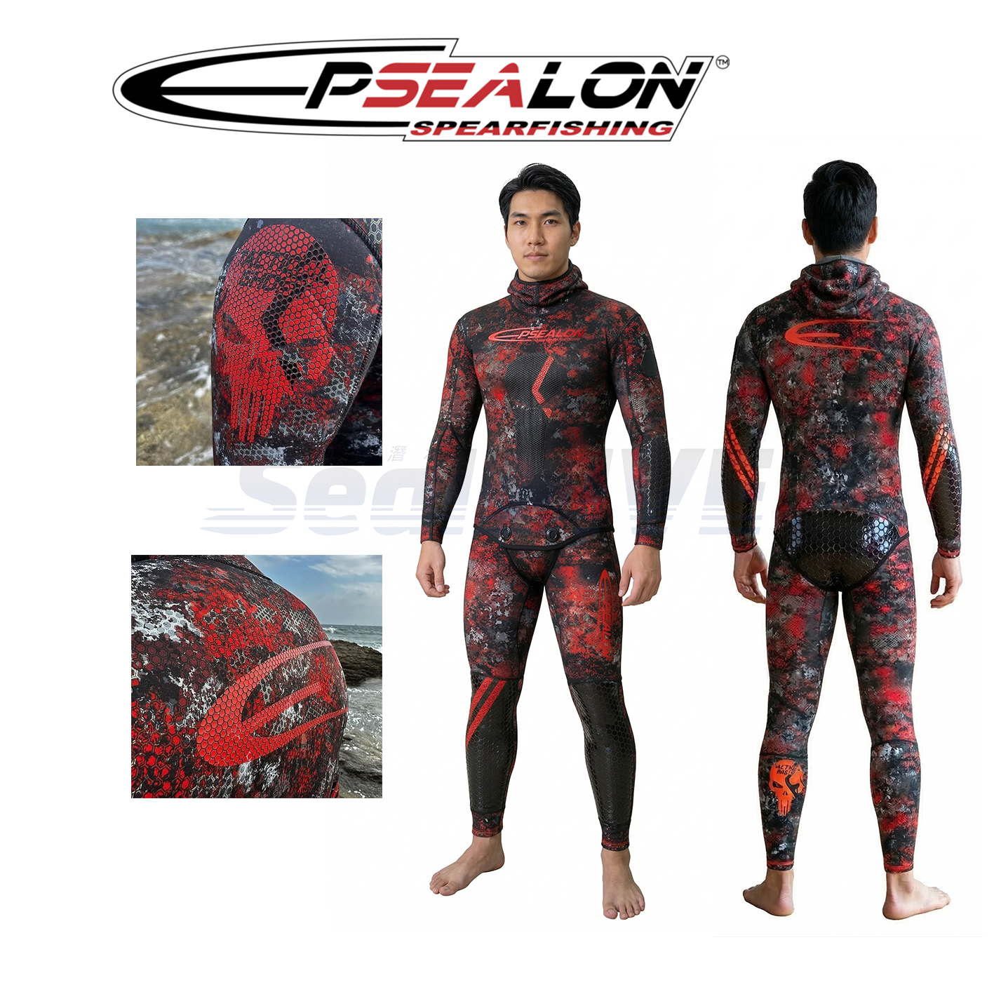 法國 EPSEALON 戰術隱身套裝 3mm 5mm 黃/藍骷髏 頂級防寒衣 戰術隱身手套 商品圖 2