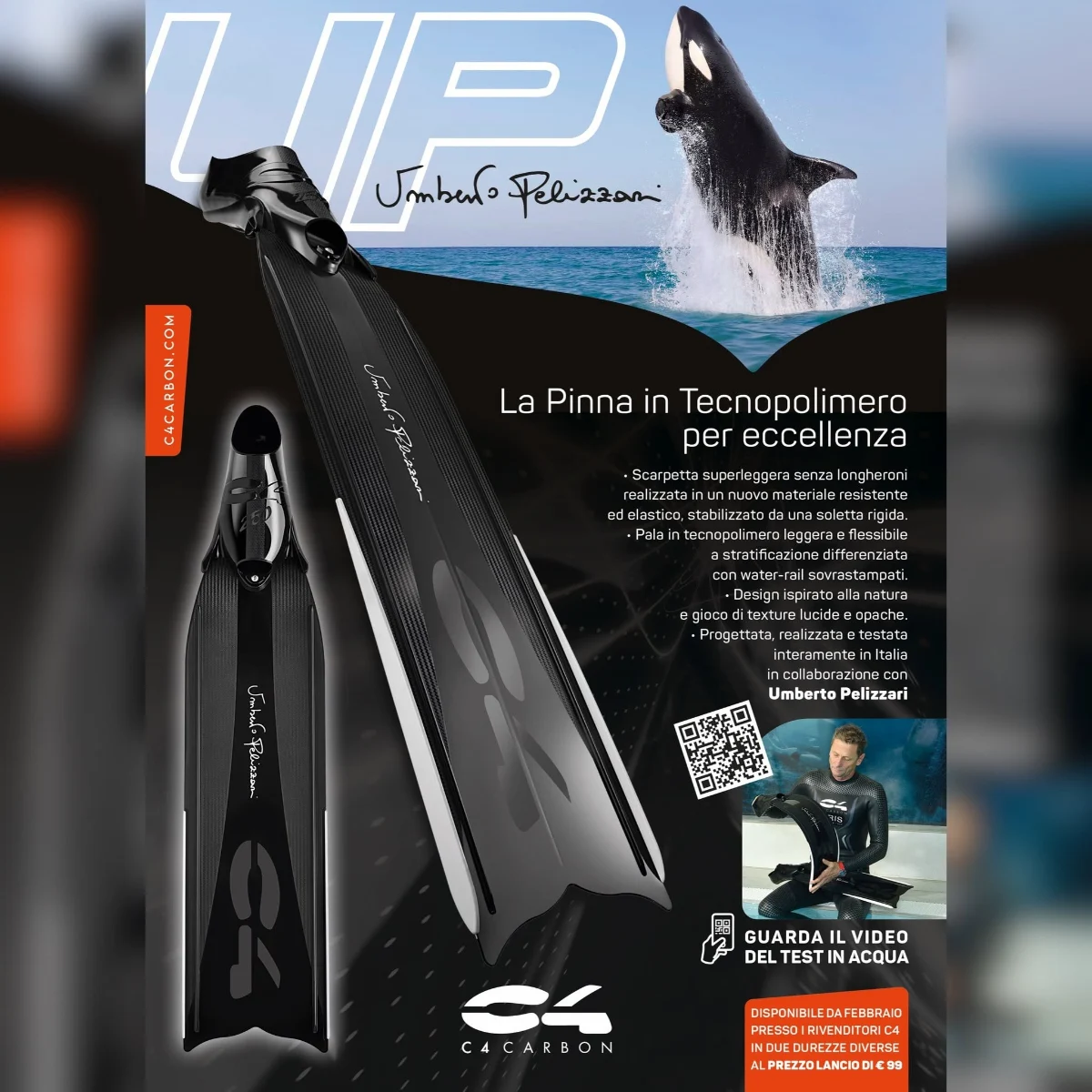 義大利 C4 Umberto Pelizzari fins 塑膠蛙鞋 UP 商品圖 2