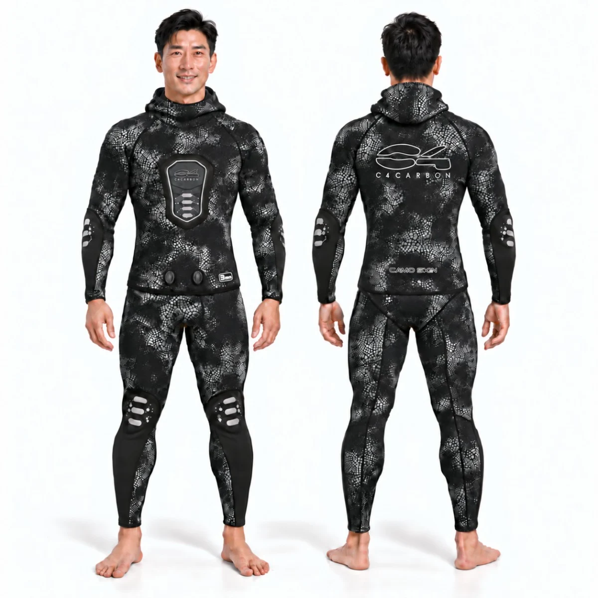 義大利 C4 WETSUIT CAMOSKIN STONE 3MM 迷彩黑 防寒衣 商品圖 2