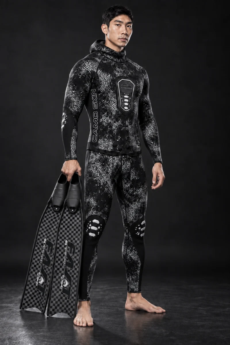 義大利 C4 WETSUIT CAMOSKIN STONE 3MM 迷彩黑 防寒衣 商品圖 3