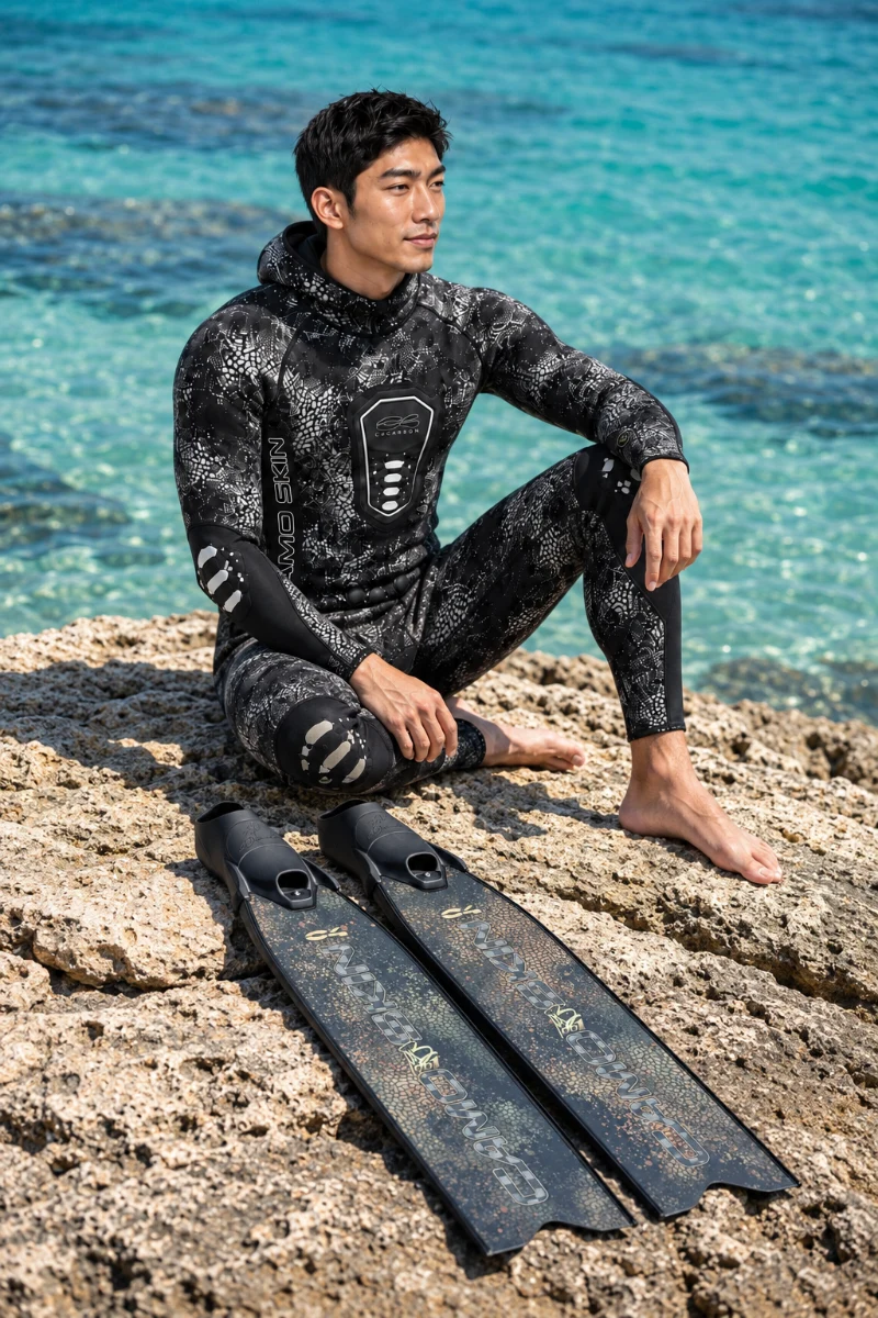 義大利 C4 WETSUIT CAMOSKIN STONE 3MM 迷彩黑 防寒衣 商品圖 4