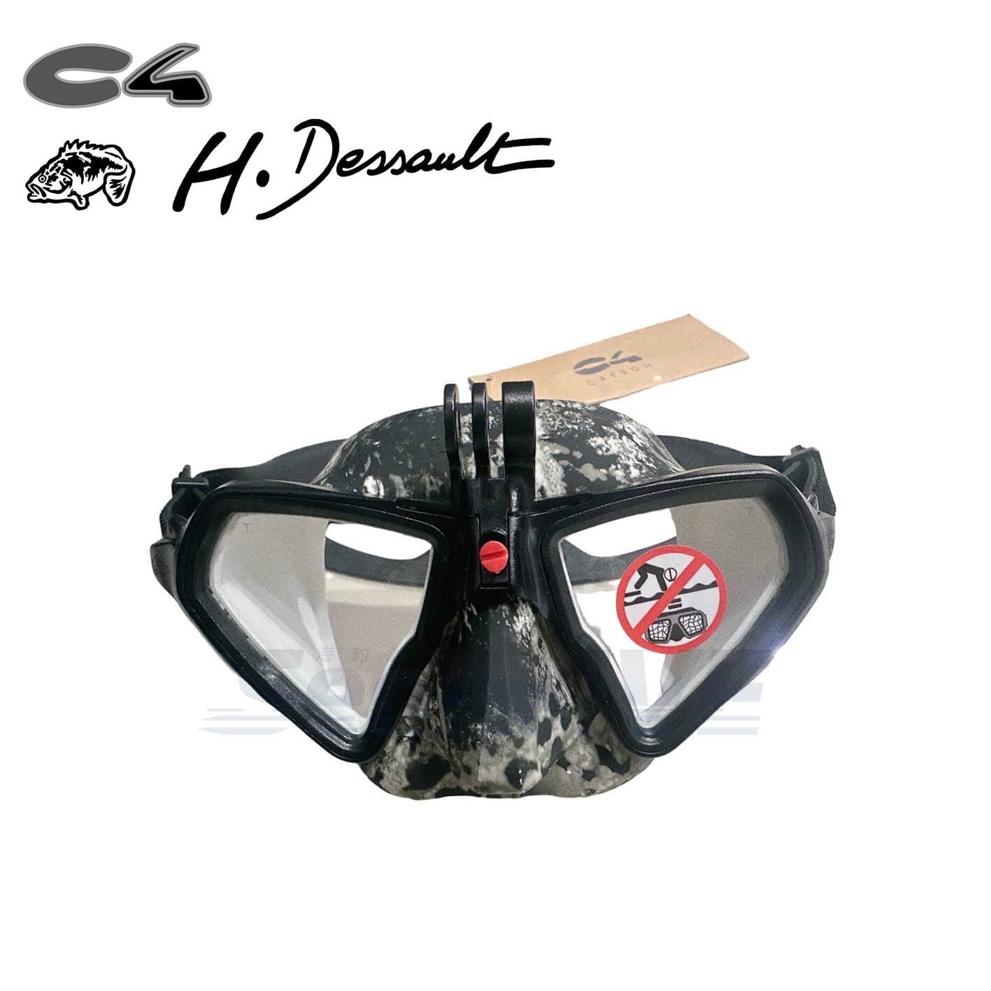 義大利 C4／H.Dessault ELEMENT 可拆式 GoPro 面鏡｜五色迷彩・自由潛水漁獵面鏡 商品圖 2