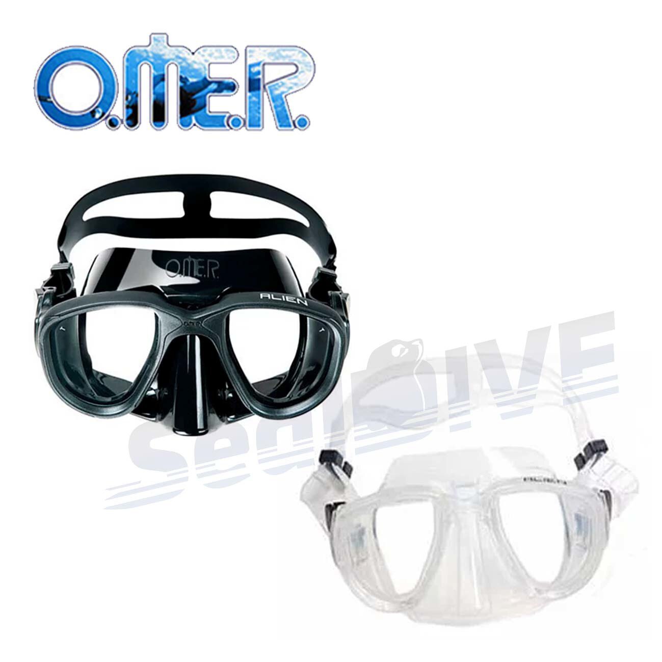 OMER Alien 低容積面鏡 全黑 透明 透藍