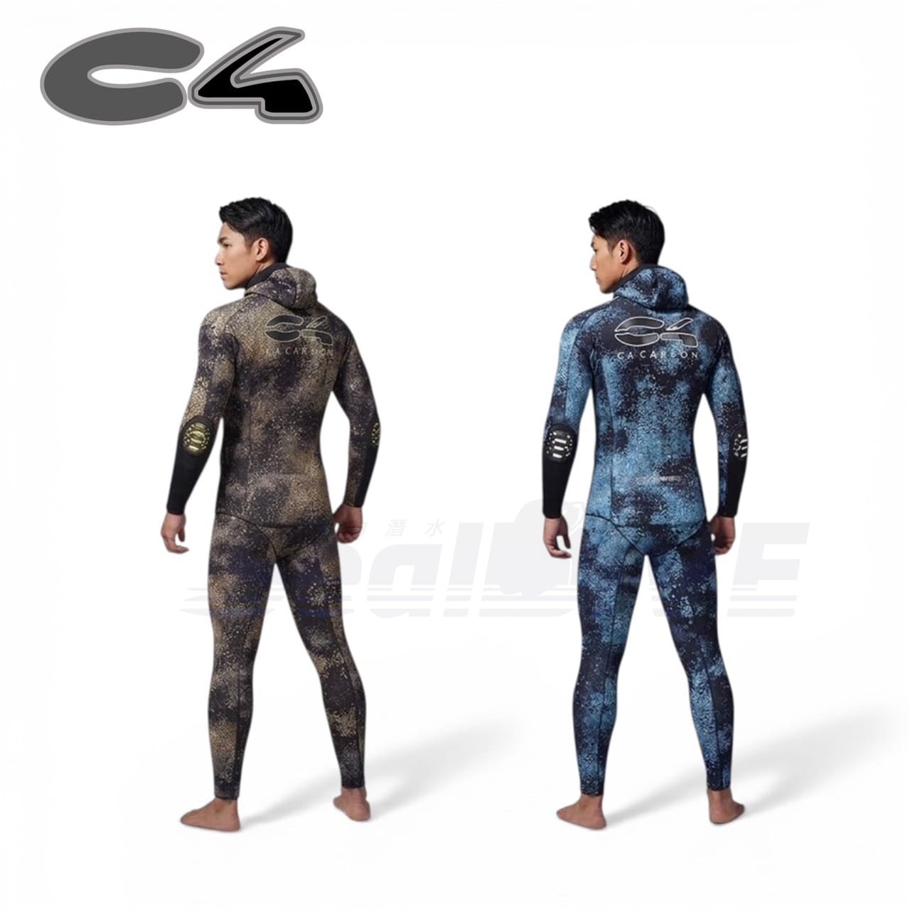 義大利 C4 WETSUIT CAMOSKIN MED  OCEAN  3MM 5MM 迷彩金 迷彩藍 防寒衣 商品圖 6